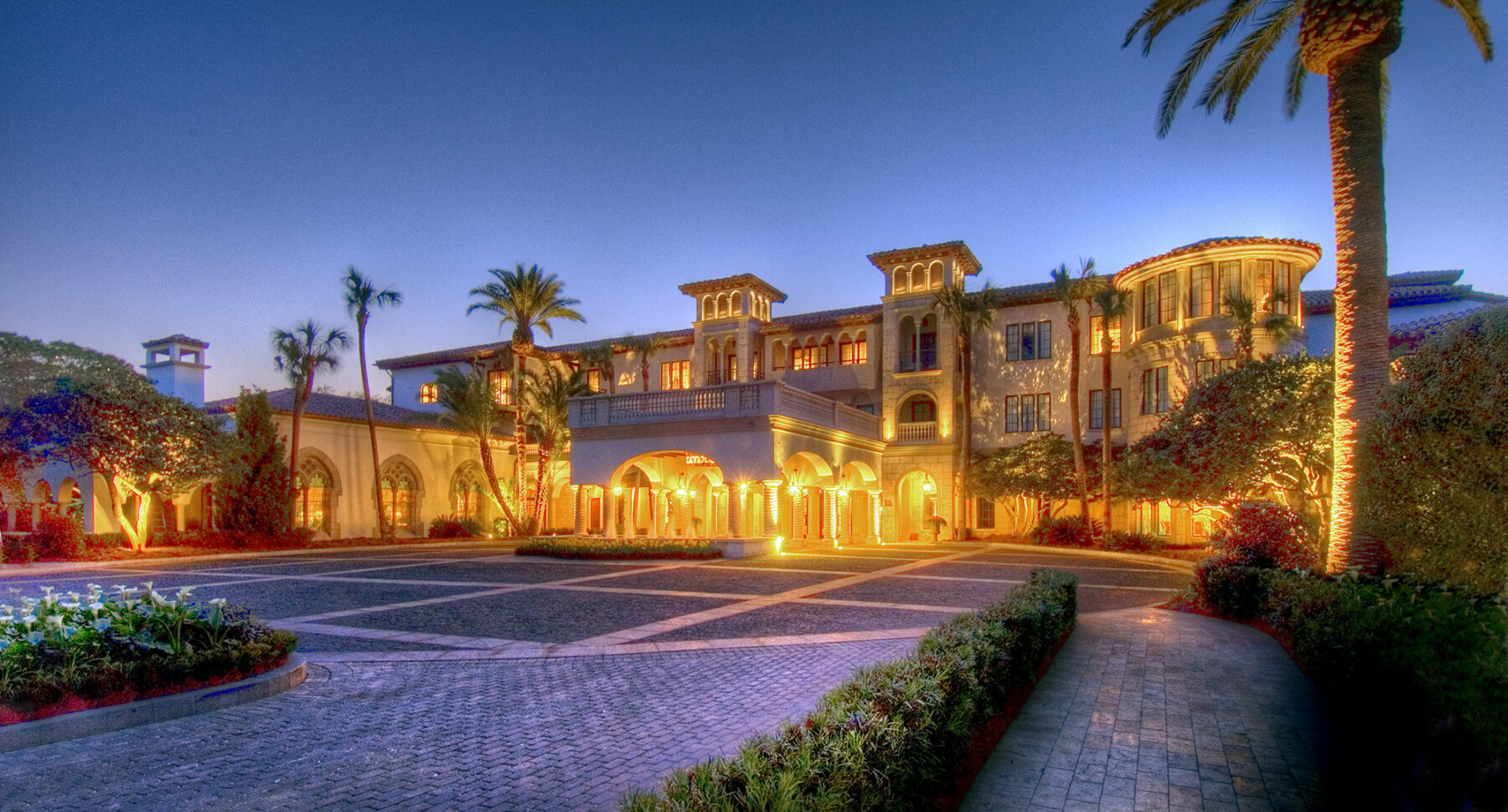 Sea Island Resorts at night